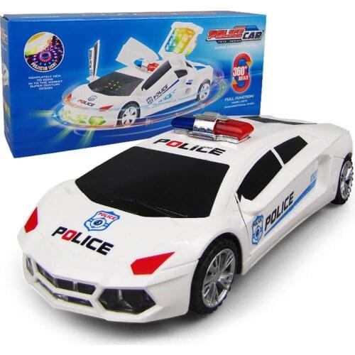 360 Degree Rotary Wheels Cool Lighting Music Kids Electronic Police Cars Toy Early Educational Toys For Baby Boys Kids Gifts