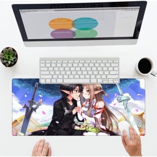 XGZ 2018 Anime Mouse Pad Sword Art Online Edge Control Cheap Laptops Accessories Sales Retail Desk Pad Xl Gaming Mouse Pad
