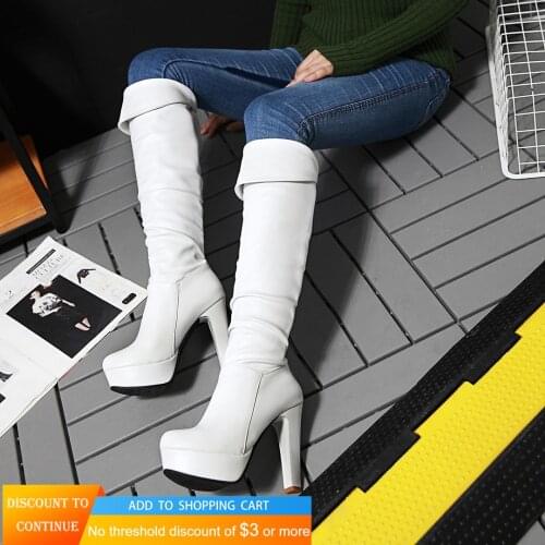 Sexy Womens High Boots 2020 Platform Slip On High Heels Shoes For Woman Winter And Spring Fashion Over The Knee Women Long Boot