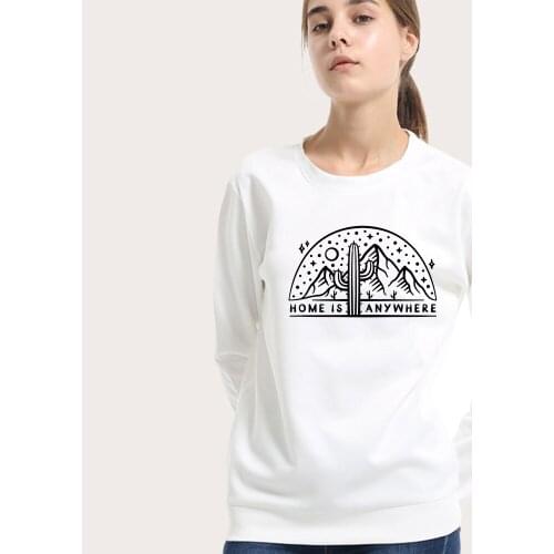 Hoodies Ladies Round Neck Long Sleeve Harajuku Pullover Oversize Sweatshirt Women Clothes Warm Original Art Graphics Printed