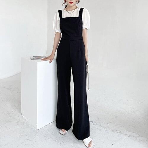 Chic Stylish Black Jumpsuit Women Summer Autumn High Waist Elegant Jumpsuits Overalls for Women Plus Size Clothes monos mujer