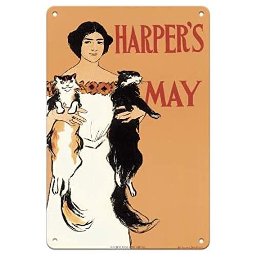 Harper’s Magazine May - Magazine Cover by Edward Penfield c.1897 Metal Tin Sign