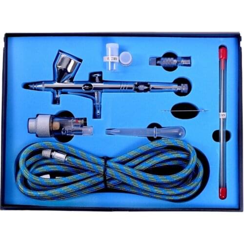 1pcs Dual Action Airbrush Kit 0.2mm/0.3mm/0.5mm Air Brush Lure Painting Spray Gun