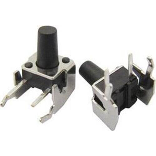 100pcs 6*6*9.5mm push button micro switch curve pin 4 pins switch light touch