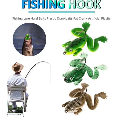 5.5cm Frog Artificial Minnow Crank Bait Silicone Frog Lure with Hook Artificial 3D Eye Fishing Soft Bait Accessory