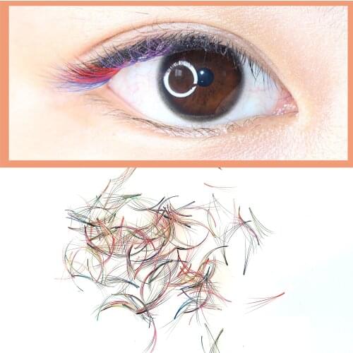 500 Fans 4D Grafting Lashes Loose Premade Fans Short Stem Russian Volume Colorful Eyelash Extensions Small Jar Colored Eyelash