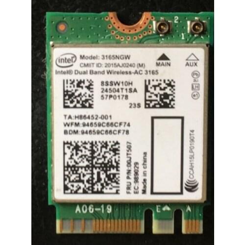 Wireless Adapter Card for Intel 3165ngw ac dual band Wireless AC NGFF Card 00jt507 for lenovo thinkpad