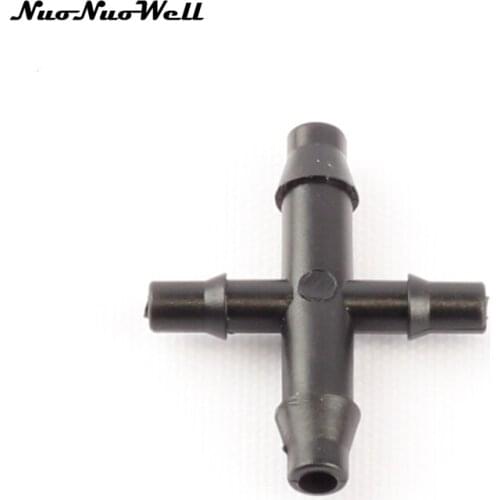20pcs 4/7 to 3/5mm Four Ways Barbed Connectors For 3/5 4/7mm Hose Connector Garden Drip Irrigation System Cross Joint