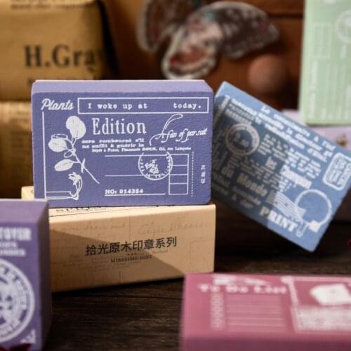 Journamm Ins Style Creative Wood and Rubber Stamps For Journaling Decoration Material for DIY Scrapbooking Craft Wooden Stamps