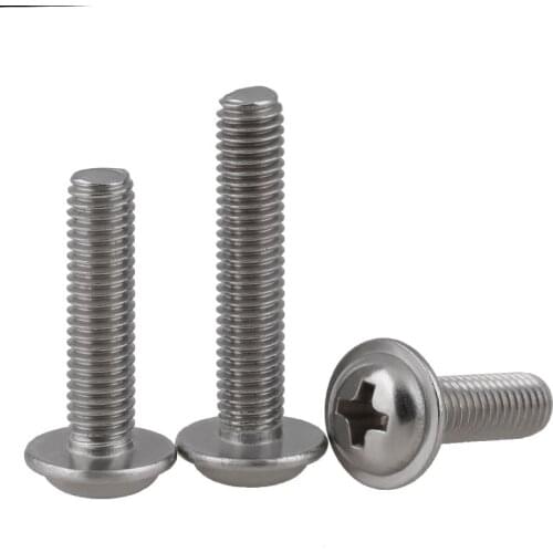 Din967 316 / 304 stainless steel round head screw with pad screw, medium screw, PWM self pad screw m2-m5 50Pcs