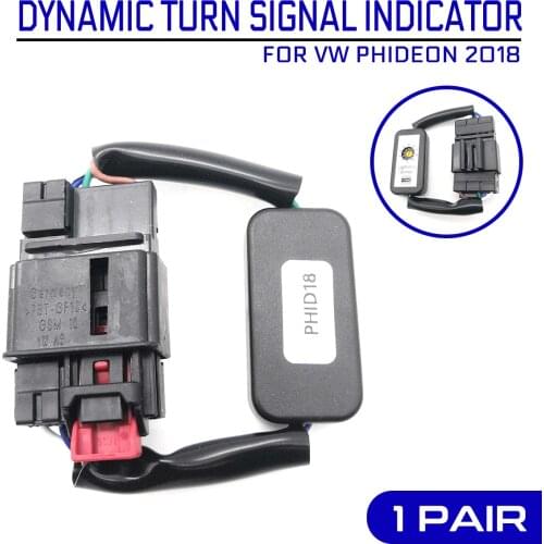 Dynamic Turn Signal Indicator 2Pcs Black LED Taillight Add-on Module Cable Wire Harness For VW PHIDEON 2018