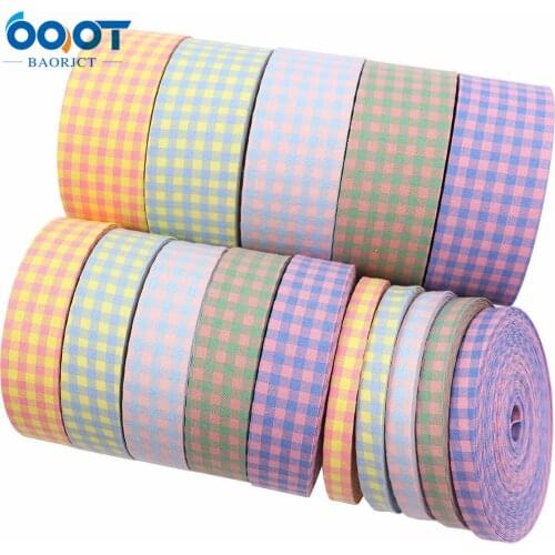 Double-Sided Lattice Thicken Cloth Ribbon 5Yards M-21623-923 38MM DIY Crafts Hairclip Apparel Accessories And Sewing Decorations