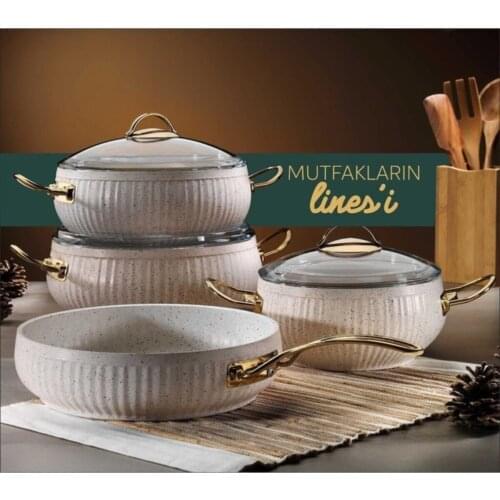 Home for Granite 7 Piece Hot Pot Cookware Set White