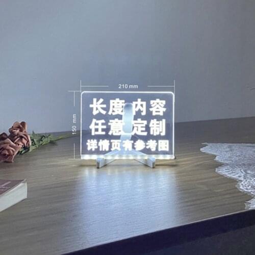 Customized LED Night Light 3D Acrylic Foldable Tripod Billboard Milk Tea Coffee Store Restaurant Bar Glow Menu Brand Table Lamp