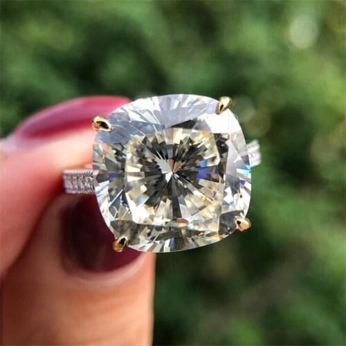 Choucong 100% Real 925 Sterling Silver Rings for women men Cushion cut 8ct Sona Diamon cz Engagement Wedding Band Ring Jewelry