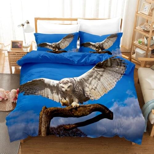 Animal Owl Bedding Set For Girl Kids Teenager Cute Duvet Cover Sets Twin Full Queen King Size Bed Linen Bedclothes