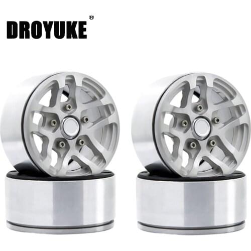 Droyuke 4pcs/lot 1.9 Inch Metal Beadlock Wheel Rim Wheel Hub for 1/10 RC Crawler Axial SCX10 II 90046 Traxxas TRX-4 Tamiya