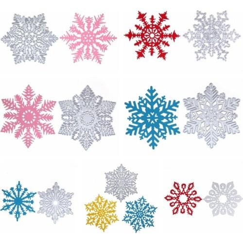 2 Sizes Winter Snowflake Metal Cutting Dies Silver Stencil For Scrapbooking Album Photo Paper Card Craft Fun New Dies