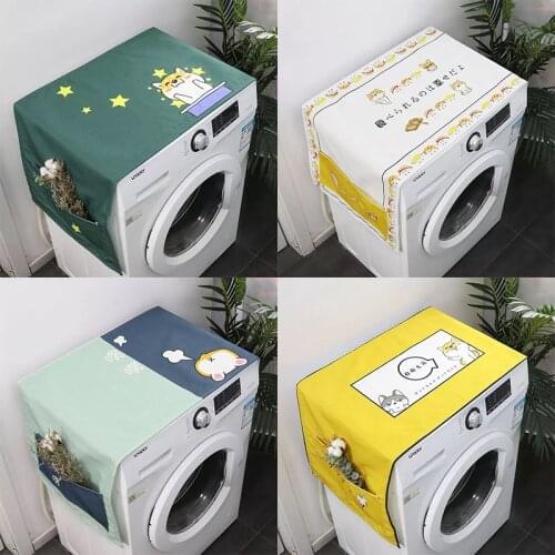 Cartoon Towel Roller Washing Machine Cover Cloth Dust Cover Belt Storage Refrigerator Cover Cloth Home Decoration
