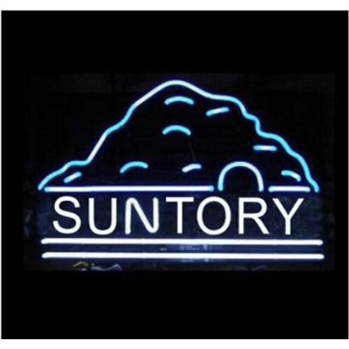 SUNTORY Beer Neon sign Custom Handmade Real Glass Tube Bar KTV Club Store Motel Company Decoration Display Neon Signs 17"X12"