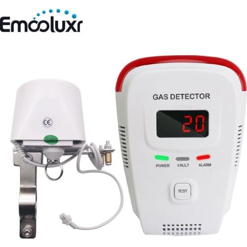 LPG Natural Gas Leakage Detection with DN15 DN20 Manipulator Valve to Cut off Gas Resource for House Security Alarm