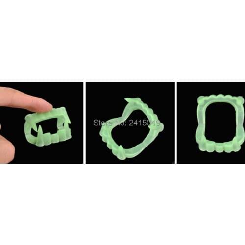 Wholesale 100X Halloween glow in dark VAMPIRE teeth party props favors loot bag pinata fillers prizes small toys for hours fun