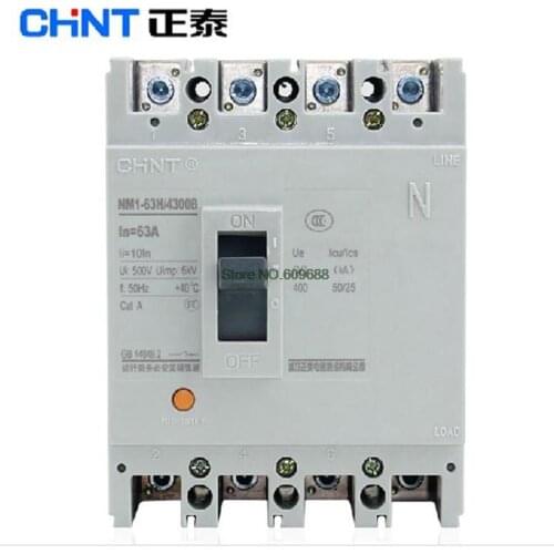Original CHNT CHINT NM1-63H/4300 4P 63A MCCB Molded Case Circuit Breaker Air Switch Overload Short Circuit Protection