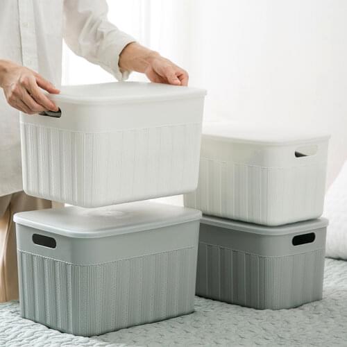 Plastic storage box portable with lid clothes storage basket home desktop sundries snack makeup organizer storage box mx10141123