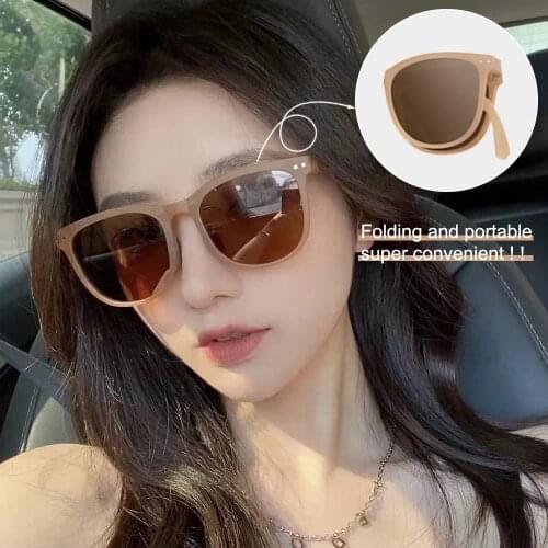 Portable Folding Polarized Sunglasses Women Men Vintage Upscale Brand Foldable Sun Glasses UV400 Fold Shades Car Driving Glasses