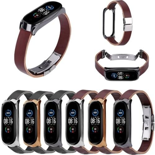 For Mi Band 4 Strap Retro Genuine Leather Watch Band Bracelet for Xiaomi5 Mi Band 5 Wristband Accessories for Mi Band 4 Pulseira