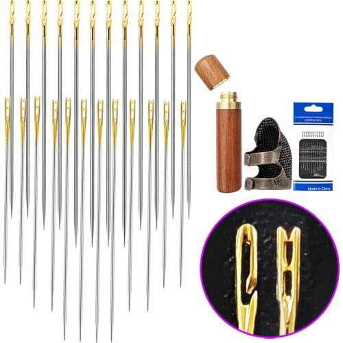 Self-Threading Sewing Needles Quick Automatic Threading Needle Stitching Pins Blind Needle Household Punch Needle Threader