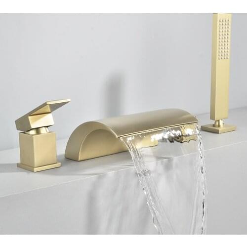 Bathtub Faucet Black Shower Bath Tub Mixer Faucet Split Body Bathroom Faucets Hot And Cold Mixer Tap Waterfall Faucet