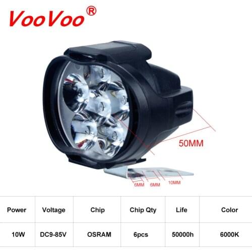 VooVoo 24V Led Motorcycle Super Bright 9W Moto Led Light Spot White Headlight Assembly Working Light DC 12V 24V External Light