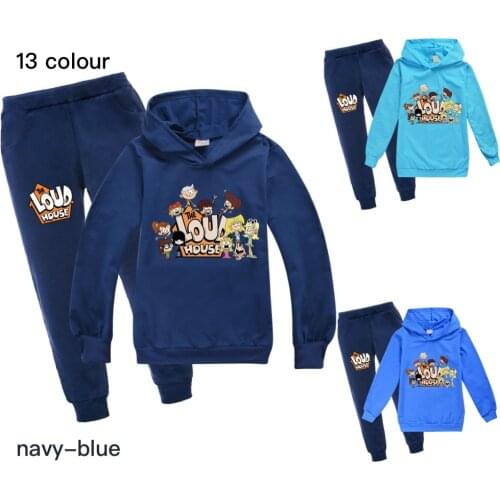 Spring Autumn baby Boy Girl Sweater Kids Clothes Sports Suit Children Loud House Clothing Kids Hoodies+Pants 2pcs/Set Teenager