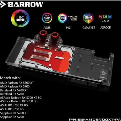 Barrow Water Block For AMD Founder Edition 5700XT Full Coverage Graphics Card GPU Cooler Absolutely High Performance Parts