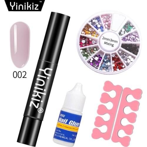 Yinikiz 4pcs Accessories One Step Nail Gel Polish Pen Set Nail Polishes Varnish Lacquer 3 In 1 Nail Art Manicure Soak Off Gel