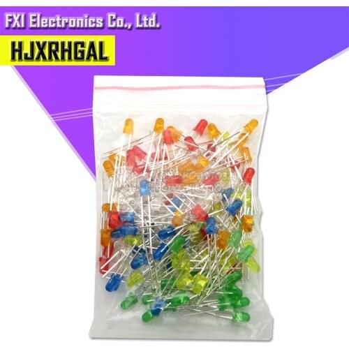 120pcs 6color X 20pcs 3mm LED Light Assorted Kit DIY LEDs Set White Yellow Red Green Blue Orange
