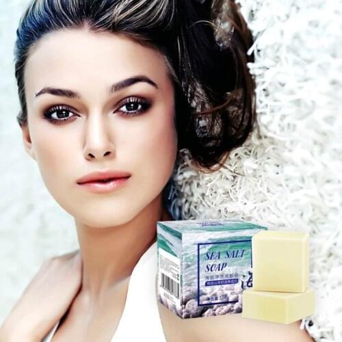 100g Whitening Soap Acne Treatment Removal Pimple Pore Goat Handmade Basis Soap Face Salt Sea Care Soap Wash Milk Soap B7Z1