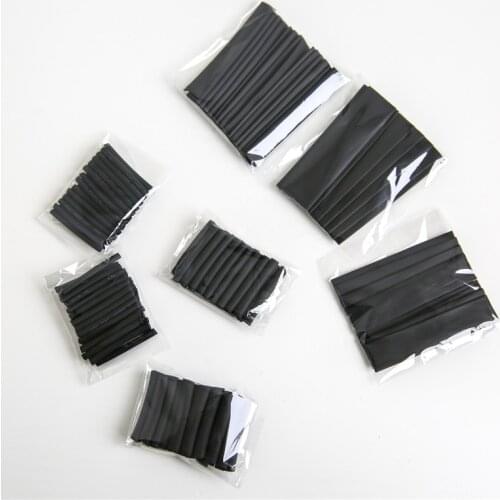 127pcs Black 2:1 Polyolefin Heat Shrink Tube 1.0-14.0mm Wrap Wire Insulated Cable Sleeve Shrinkable Tube Kit