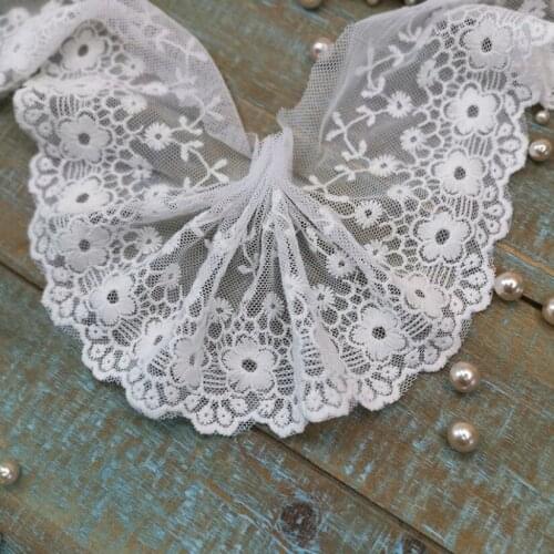 2 Meters/lot Pure White Ivory Lace Ribbon Embroidery Lace Trim Patchwork Material DIY Garment Wedding Dress Sewing Accessories