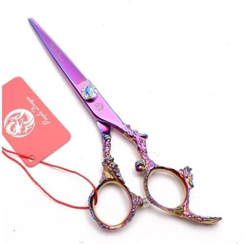6 inch 17.5cm JP Titanium Purple Dragon Haircut Set Hairdressing Scissors Thinning Scissors Cutting Shears Salon Hair Scissors
