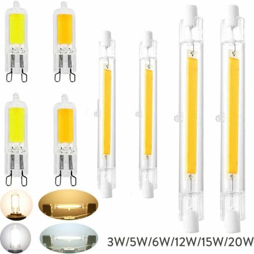 60W 120W 150W 200W Halogen Lamps Replace Dimmable R7s LED Light Bulb 78mm 118mm COB Ceramic Glass Tube Light