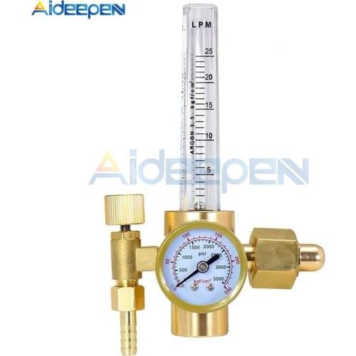 AR191 Argon Flow Meter Pressure Gas Flow Regulator Reducer Pressure Gas Flowmeter Welding Gauge Welder G5/8" 1-25MPa