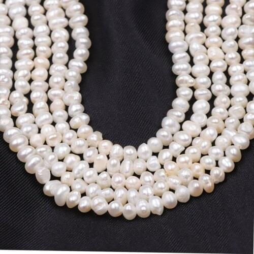 New Natural Freshwater Pearl Loose Beads for DIY Necklace 4-5mm White Pearls Bracelet Jewelry Making Accessories 13.5inch A680