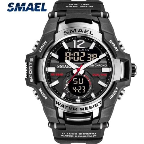 Luxury Brand Men Sport Watches LED Digital Electronic Watch Men 50M Waterproof AL35 Movement Steel Ring Multifunction Wristwatch