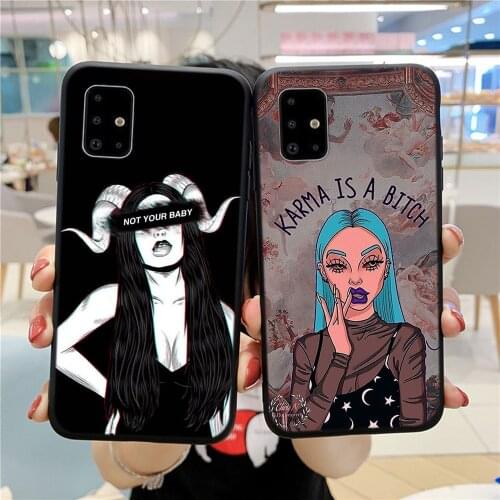 Lovely Devil woman Case For Samsung Galaxy A21S A51 A71 A01 A11 A31 A41 A70 A50 A30 S21 S20 FE S10 Plus Note 20 Ultra Soft Cover