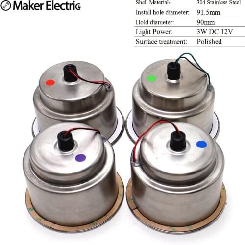 Yacht RV Cup Holder Stainless Steel PP Shell LED Light wireless RF APP control for Marine Boat Yacht RV Car House