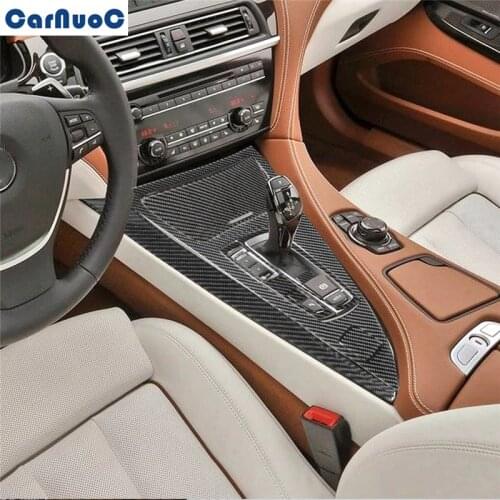 For BMW 6 Series F12 F13 Coupe Covertible 2011-2018 Car Gear Frame Panel Cover Trim Decal Carbon Fiber Sticker Accessories