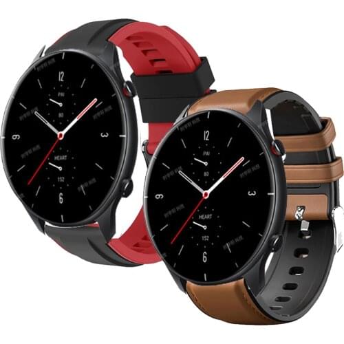 For GTR 2e Silicone Leather Bracelet For Amazfit GTR 47mm Wrist Strap For Xiaomi Amazfit Pace / Stratos 1 2 3 / GTR2 Watchband