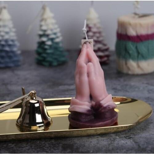 Candle Mold Silicone 3D Statue Mold Home Decor DIY Prayer Hands Shape Art Sculpture Soap Chocolate Candy Mold Candle Making
